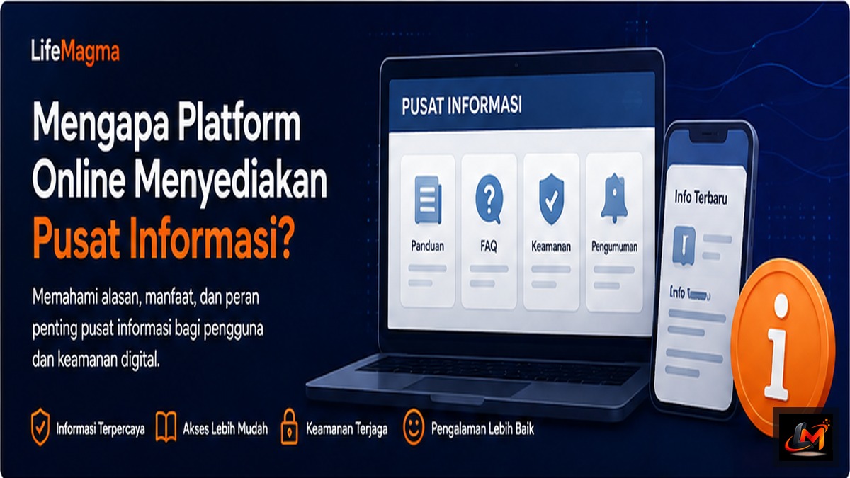 Poster LifeMagma tentang alasan platform online menyediakan pusat informasi