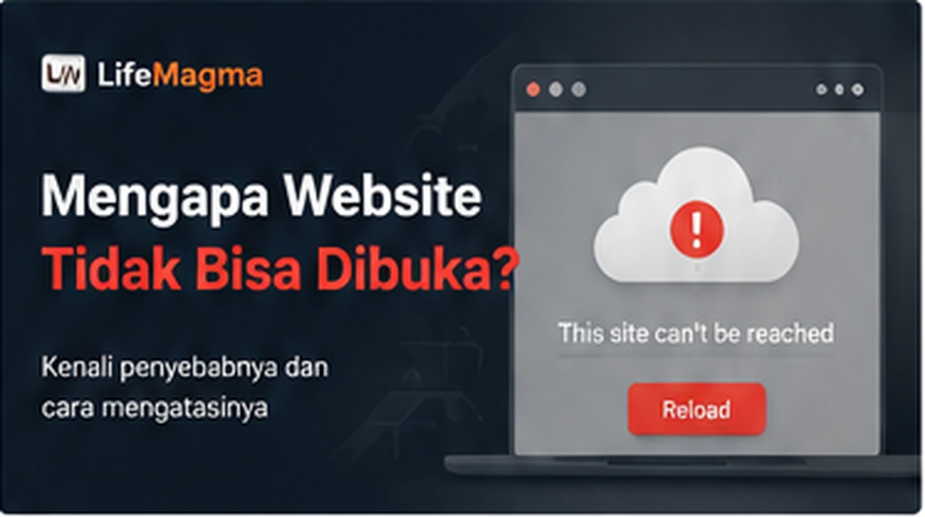 Poster LifeMagma tentang penyebab website tidak bisa dibuka